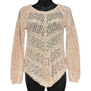 Mudd Salmon & White Pullover Knit Sweater Girl’s Size 14